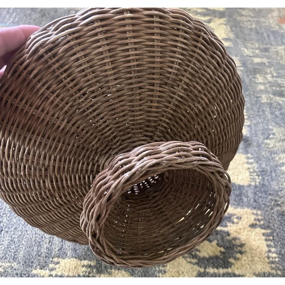Natural Wicker Ratan Cake Decorative Pedestal Display Stand 13x6 inch